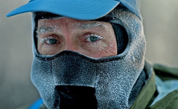 Freezing guy courtesy of US News & World Report.  It is NOT cold enough for him.